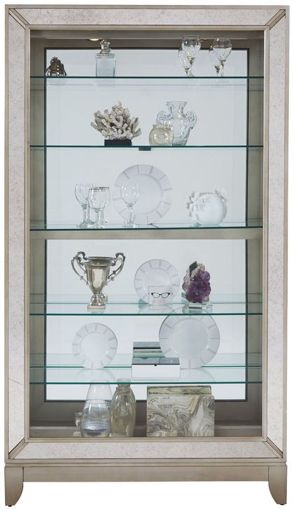 Platinum Side Entry Curio With Five Adjustable Shelves