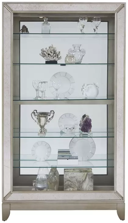 Platinum Side Entry Curio With Five Adjustable Shelves