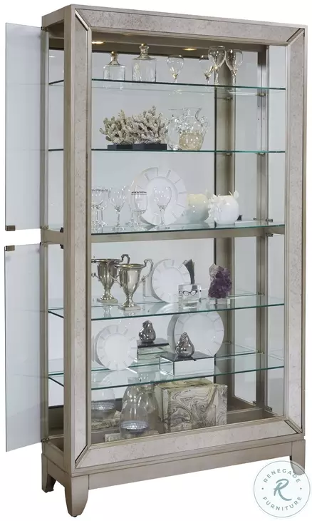 Platinum Side Entry Curio With Five Adjustable Shelves