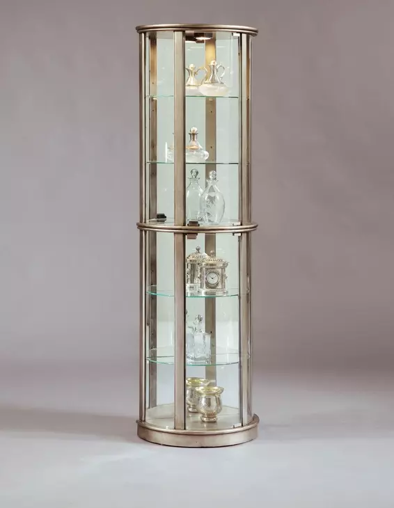 Platinum Glass Door Curio With Adjustable Shelves