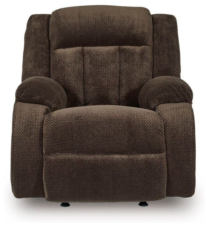 Free Wake Chocolate Rocker Power Recliner with USB Charging