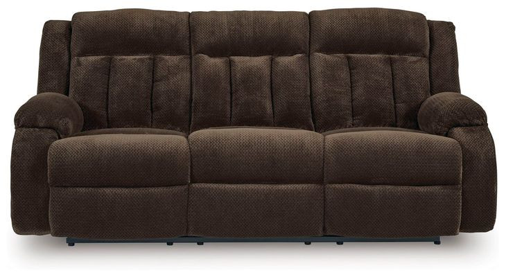 Free Wake Chocolate 85" Power Reclining Sofa with Drop Down Table and USB Charging