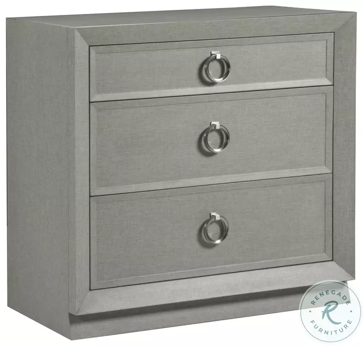 Signature Designs Gray Lacquered Linen Zeitgeist Drawer Hall Chest