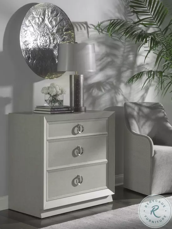 Signature Designs Gray Lacquered Linen Zeitgeist Drawer Hall Chest