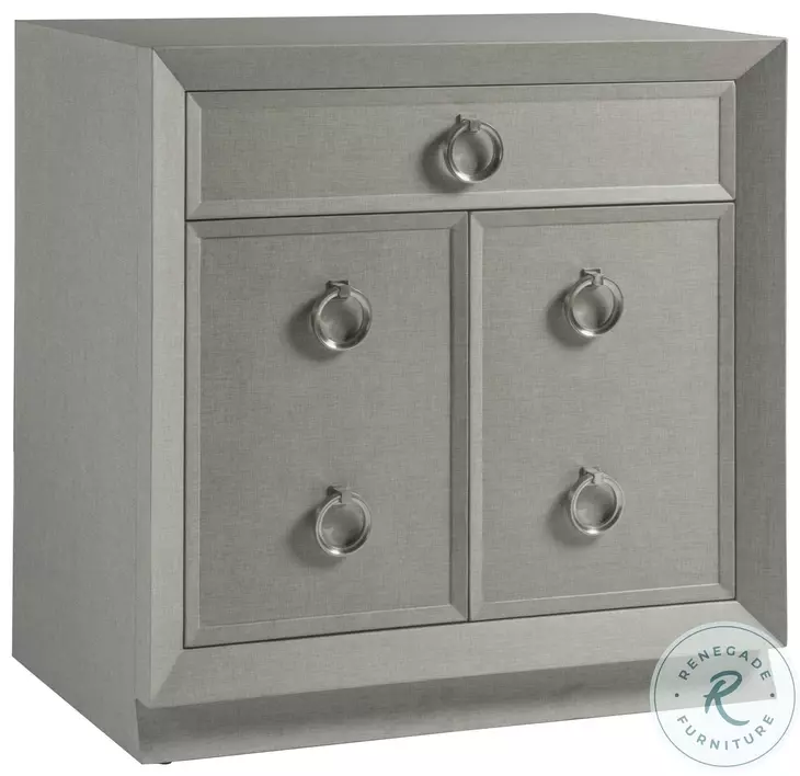 Signature Designs Gray Lacquered Linen Zeitgeist Door Hall Chest