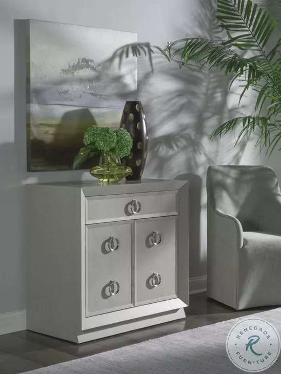 Signature Designs Gray Lacquered Linen Zeitgeist Door Hall Chest