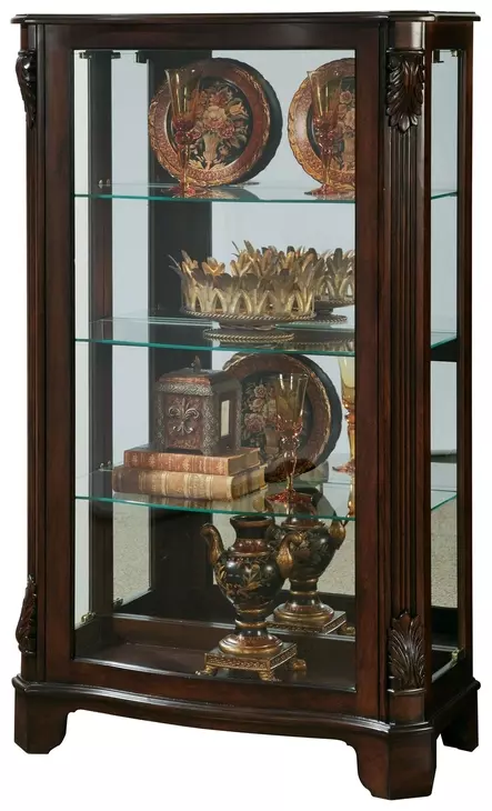 21429 Rich Deep Cherry Mantel Curio Cabinet