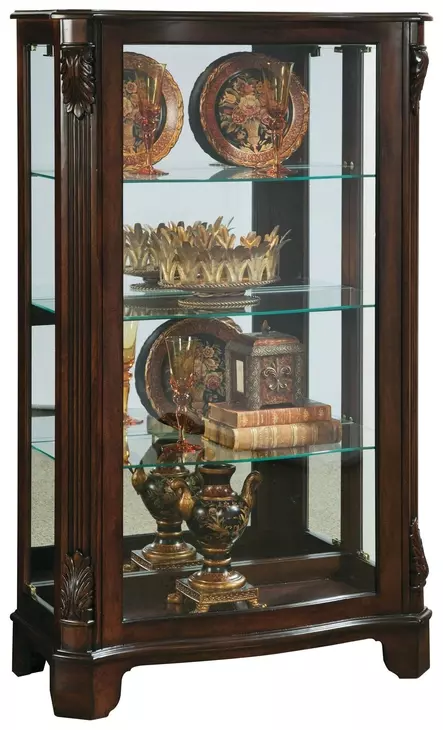 21429 Rich Deep Cherry Mantel Curio Cabinet
