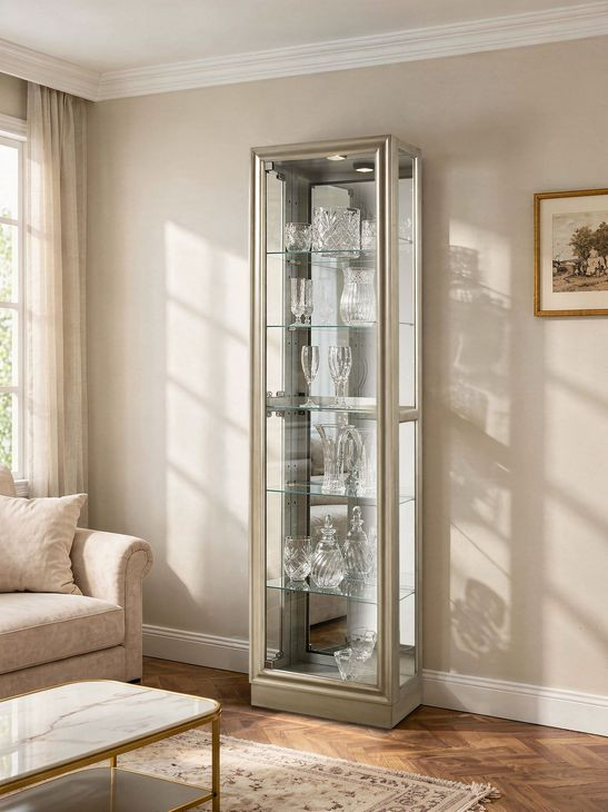 Platinum Four adjustable glass shelves Curio from Pulaski (21455