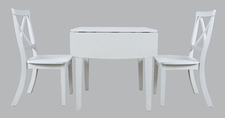 Eastern Tides Brushed White 3 Piece Dining Set