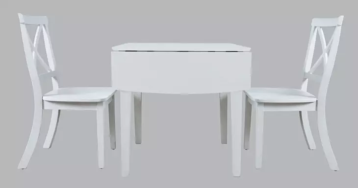 Eastern Tides Brushed White 3 Piece Dining Set