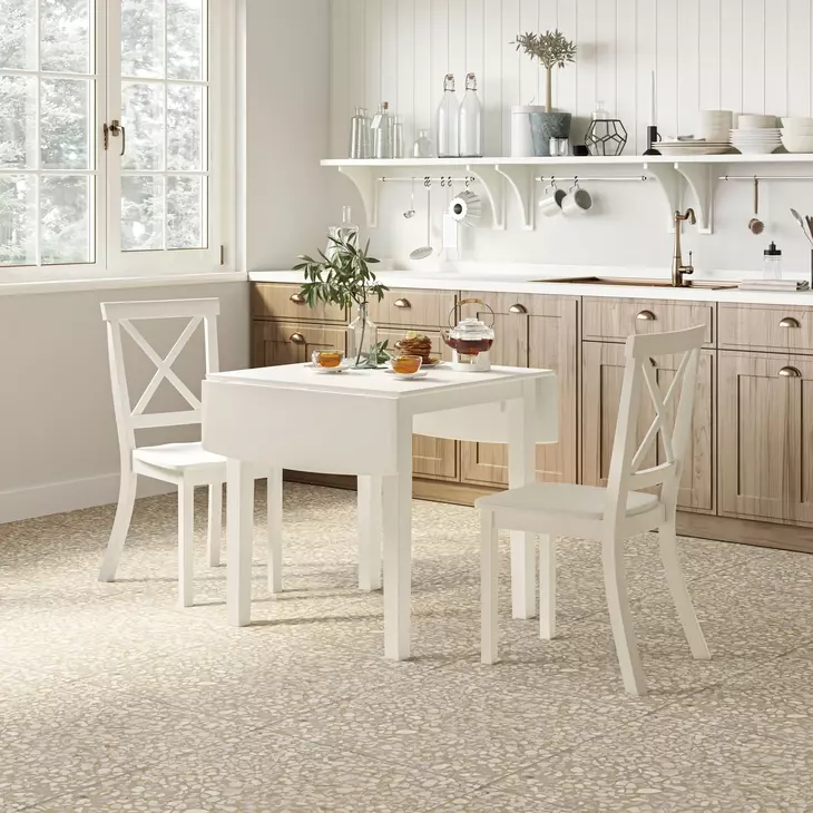 Eastern Tides Brushed White 3 Piece Dining Set