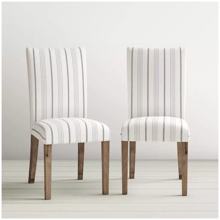Eastern Tides Blue Stripe Parsons Chair Set Of 2