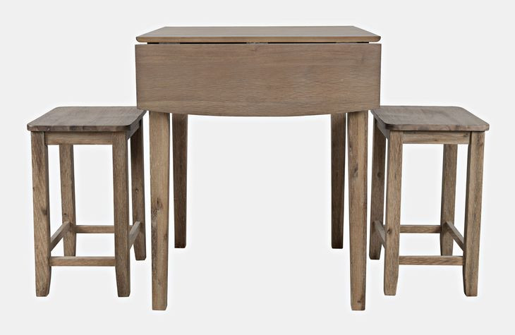 Eastern Tides Brushed Bisque 3 Piece Counter Height Dining Set