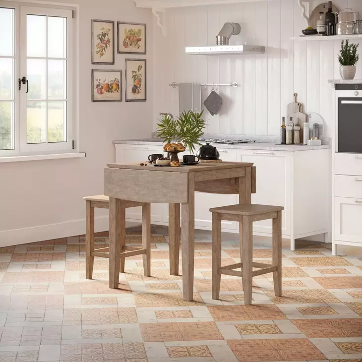Eastern Tides Brushed Bisque 3 Piece Counter Height Dining Set