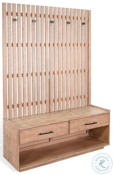 Cozy Luxe Natural Bench Hall Tree