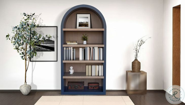Ardencrest Blue 84" Arched Bookcase