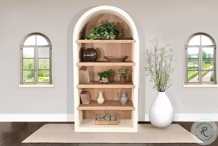 Golden Hearth White 42" Logan Arched Bookcase