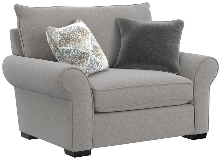 Alden Stone Upholstered Chair and A Half with Pillows