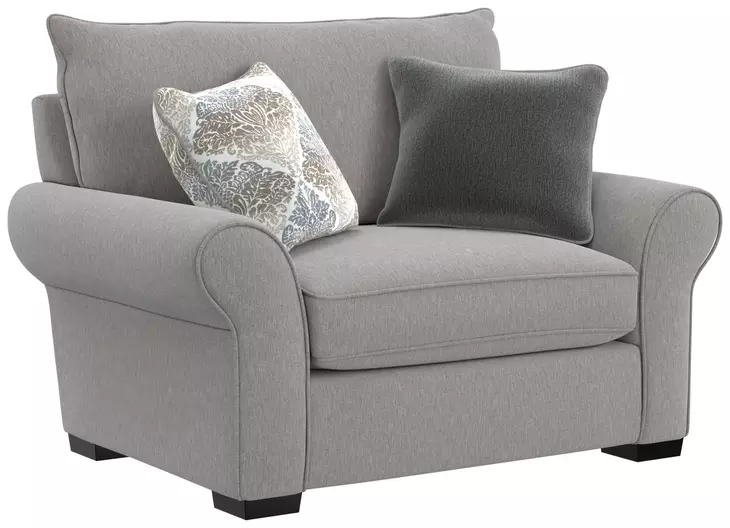 Alden Stone Upholstered Chair and A Half with Pillows