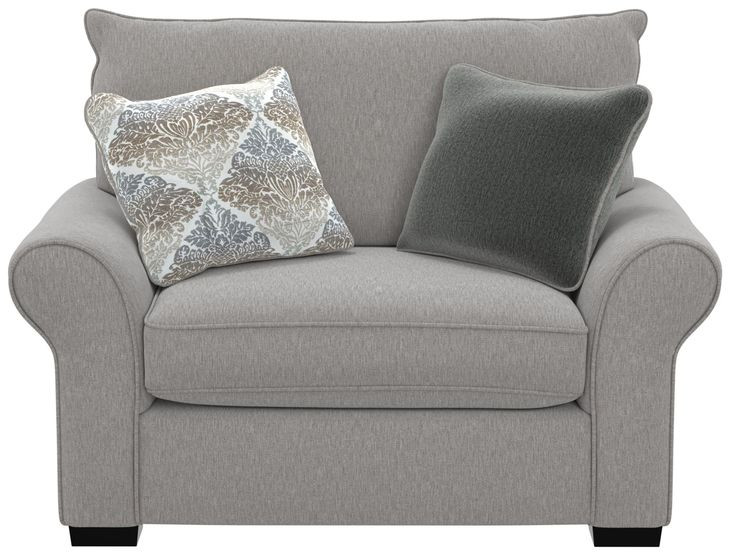 Alden Stone Upholstered Chair and A Half with Pillows