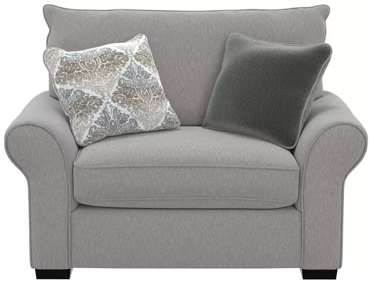 Alden Stone Upholstered Chair and A Half with Pillows