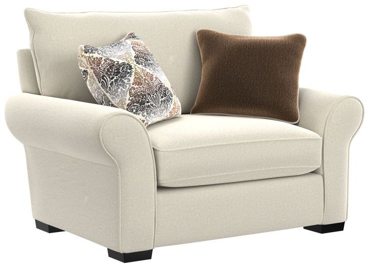 Alden Linen Upholstered Chair and A Half with Pillows