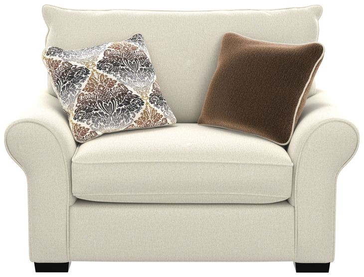 Alden Linen Upholstered Chair and A Half with Pillows