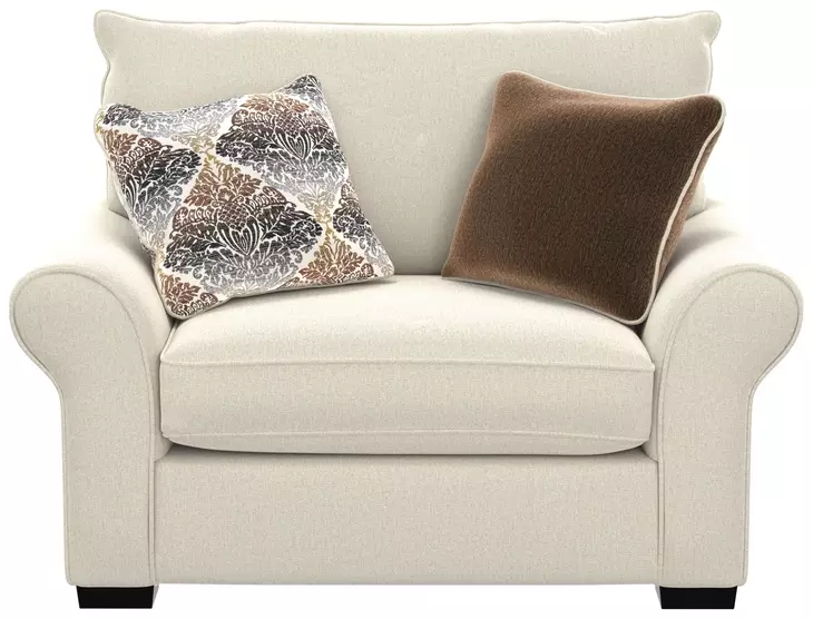 Alden Linen Upholstered Chair and A Half with Pillows