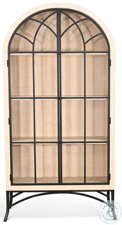 Archella Off White 2 Glass Door Display Cabinet