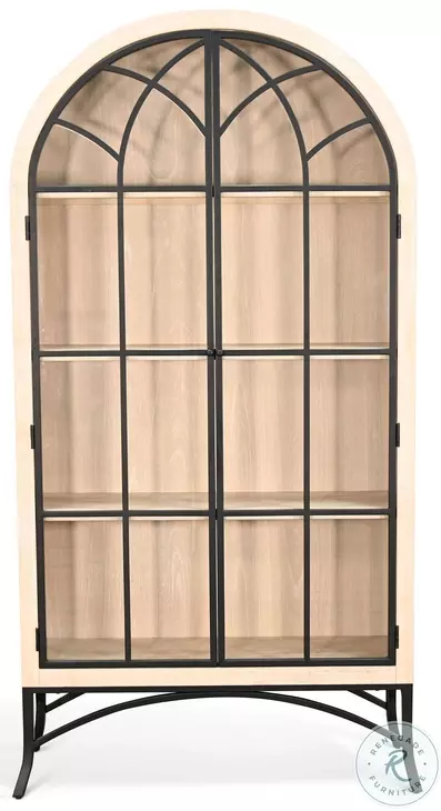 Archella Off White 2 Glass Door Display Cabinet