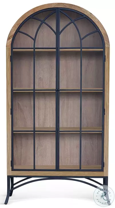 Hearthwood Haven Natural 2 Glass Door Display Cabinet