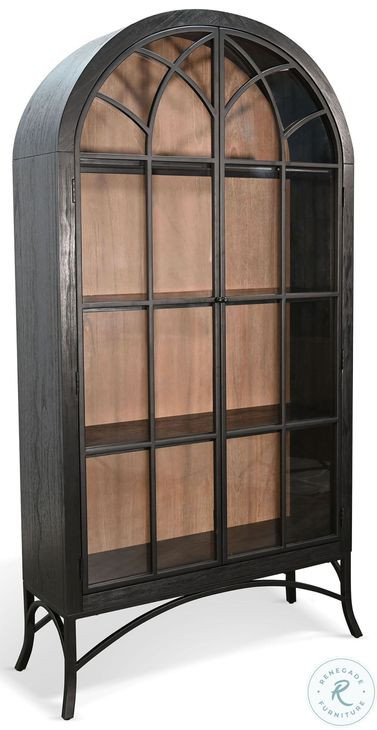 Whimora Black 2 Glass Door Display Cabinet