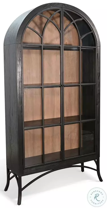 Whimora Black 2 Glass Door Display Cabinet