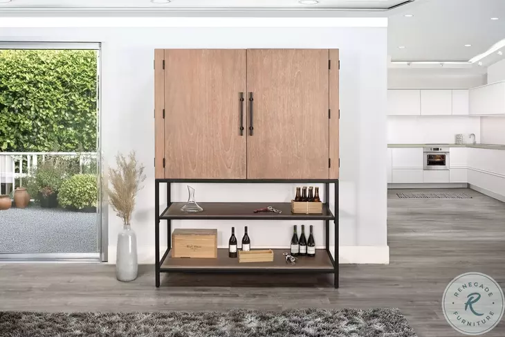 Maple Haze Natural Violet 4 Door Wine Bar Cabinet