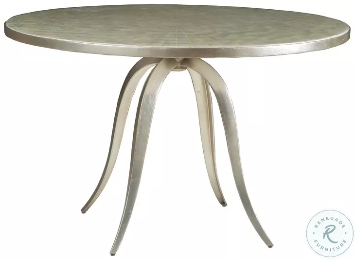 Signature Designs Champagne Silver Foil Capiz Round Dining Table