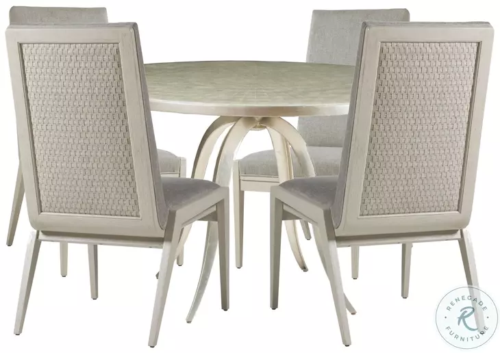 Signature Designs Champagne Silver Foil Capiz Round Dining Table