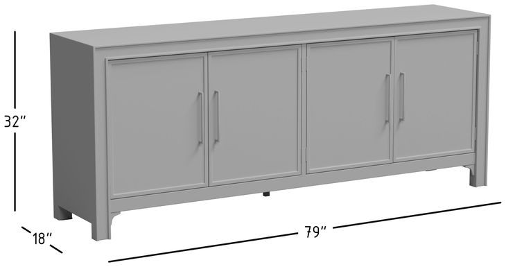 Gramercy Grey Wash 4 Door Accent Cabinet