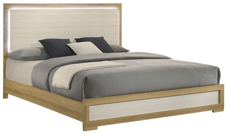 Hyland Natural King Upholstered Panel Bed