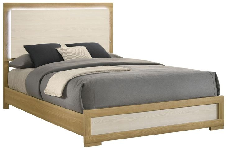 Hyland Natural Queen Upholstered Panel Bed