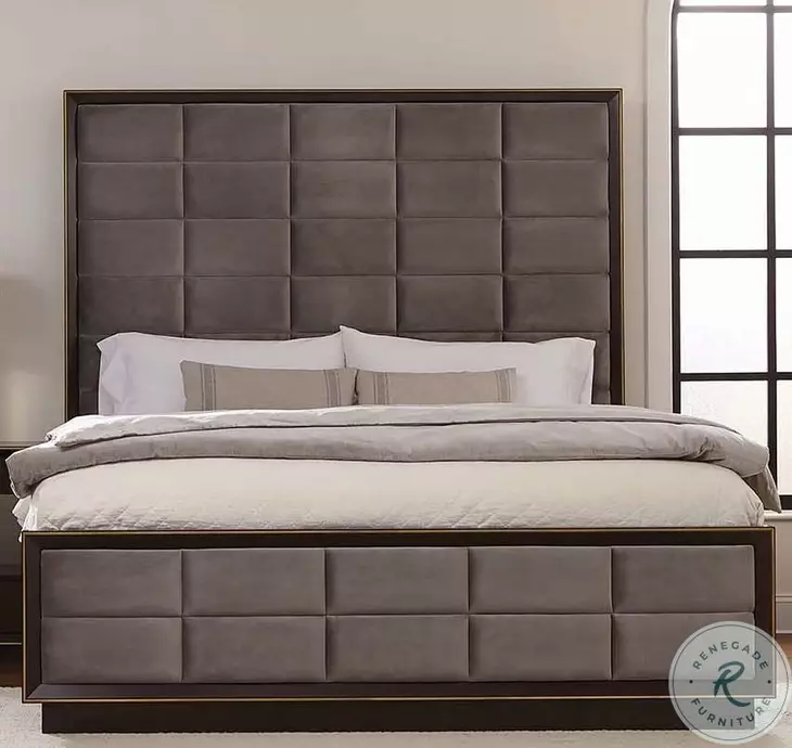 Durango Smoked Peppercorn Queen Upholstered Panel Bed