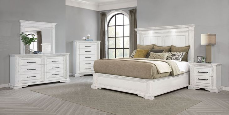 McKinney Vintage White Panel Bedroom Set