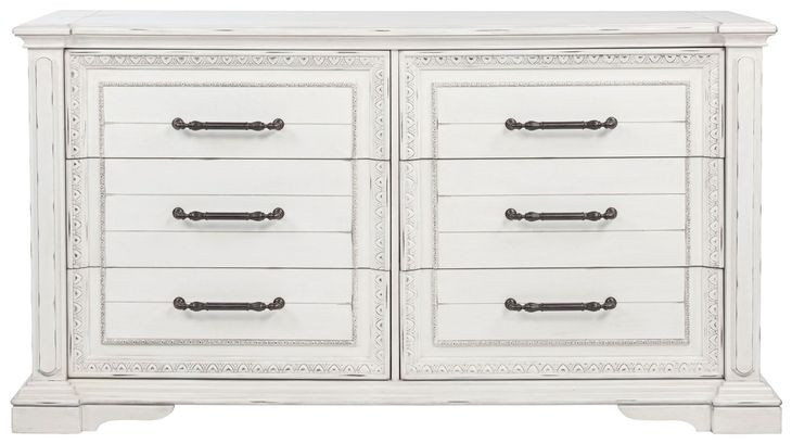 McKinney Vintage White 6 Drawer Dresser