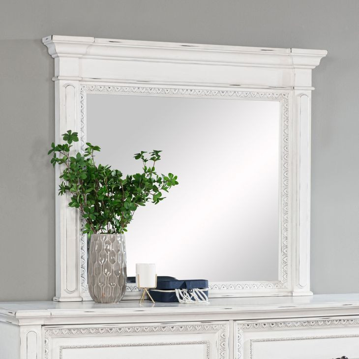 McKinney Vintage White Rectangular Dresser Mirror