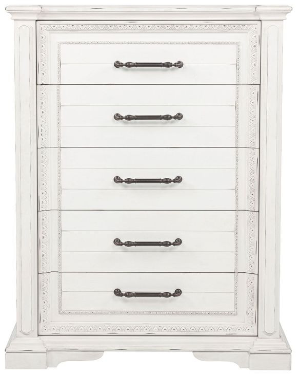 McKinney Vintage White 5 Drawer Chest