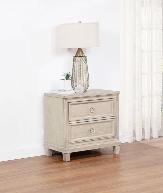 Pembroke Washed Oak 2 Drawer Nightstand
