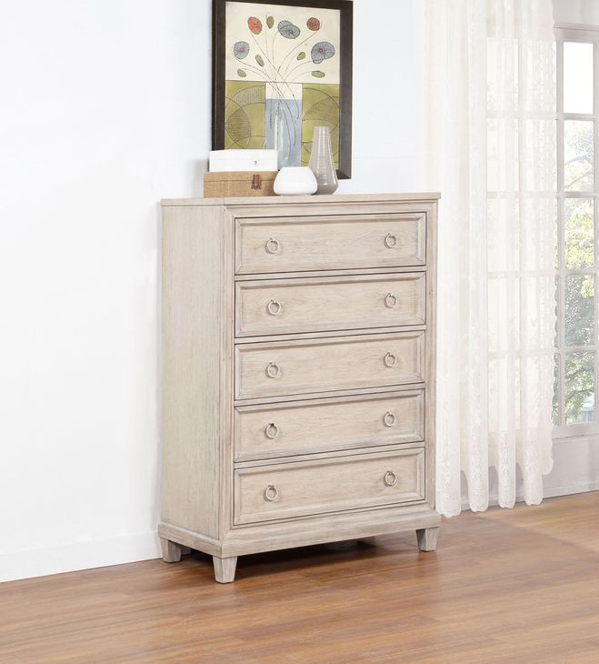 Pembroke Washed Oak 5 Drawer Chest