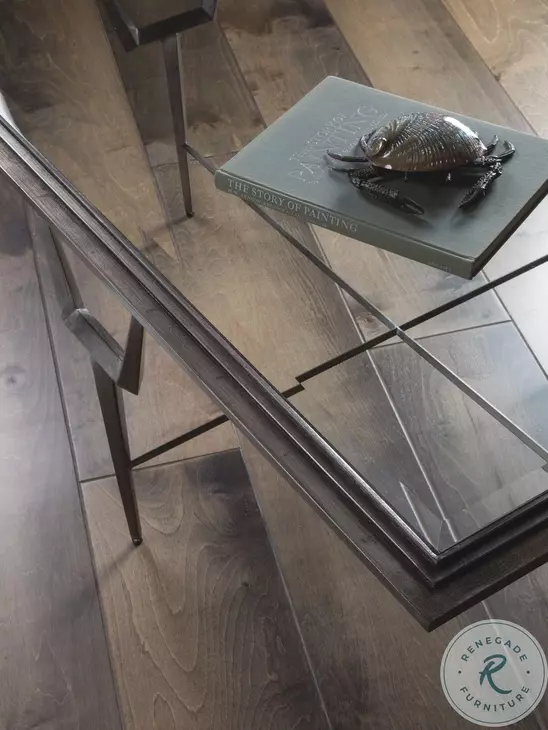 Signature Designs Antiqued Silver Leaf Voila Rectangular Cocktail Table