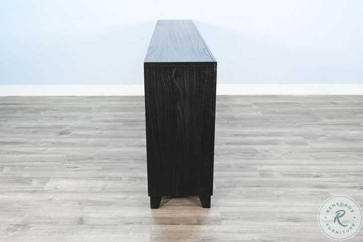 Maple Haze Black Ryan Industrial 4 Door Long Accent Cabinet