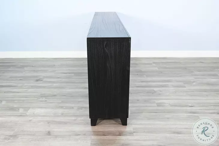 Maple Haze Black Ryan Industrial 4 Door Long Accent Cabinet